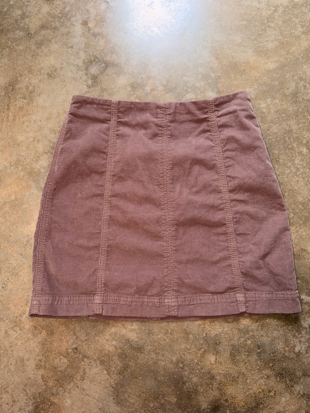 Free People Brown Corduroy Mini Skirt Panel Seam Size 4